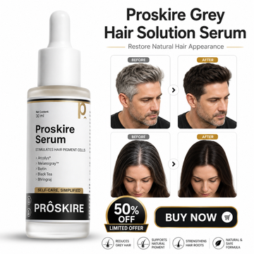 Proskire Grey Hair Solution Serum – Restores Natural Hair Appearance – Stimulates Hair Pigment Cells – Reduces Grey Hair, Supports Natural Pigment, Strengthens Hair Roots