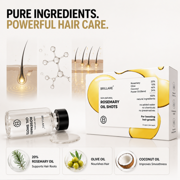 Brillare 20% Rosemary Oil Shots – 15-Day Hair Growth Ritual | 8 Vials Pack