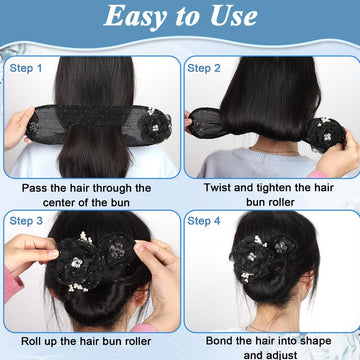 Hair Bun Accessories for Women Girls Flower Magic Buns
