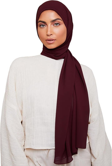VOILE CHIC Premium Chiffon Hijab Scarf for Women - Non-Slip Islamic Head Scarf Wrap Hijabs