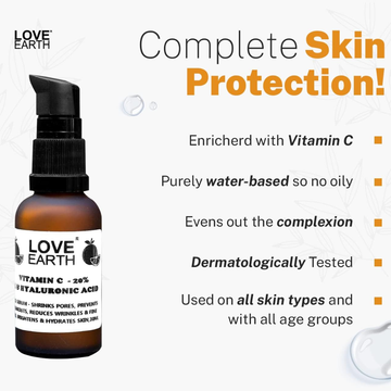 LoveEarth 24k Gold Glass Skin Facial Serum | Blurring pores + deeply hydrate |  Perfect for Flawless makeup base