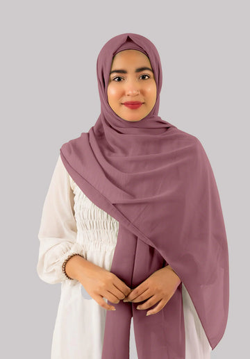 Georgette Instant Hijab With Cap In Mauve