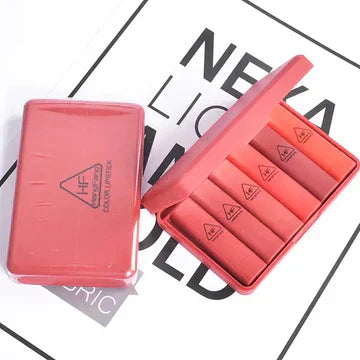 6 Pcs Heng Feng Matte Lipstick With Mirror