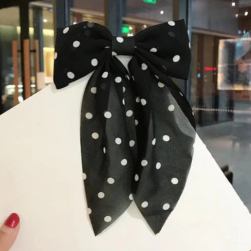 Hair Bow in Polka Dot Print